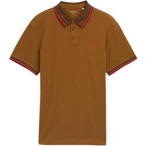 TOM TAILOR - Piqué Poloshirt - Deep Cognac - Korte Mouwen