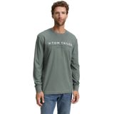 TOM TAILOR T-shirt met lange mouwen voor heren, 21951 - Washed Jasper Green, XXL