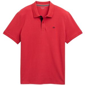 TOM TAILOR Basic Piqué poloshirt voor heren, 12830, Samba Red, S