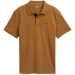 TOM TAILOR Basic Piqué poloshirt voor heren, 25985 - Deep Cognac, S