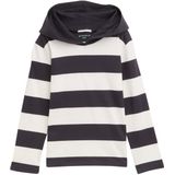 TOM TAILOR - Shirt - Navy / Offwhite - Lange Mouw - Gestreept