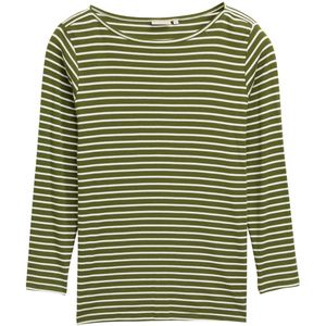 TOM TAILOR - MY TRUE ME - Shirt - Green offwhite - Lange Mouwen - Met Streepdessin