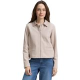 Leren Jasje - Soft Taupe Melange - Normale Overhemdkraag - Lange Mouwen