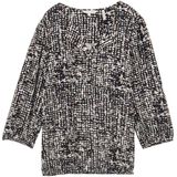 Blouse - Gevoerd - Viscose - All-over Patroon - Driekwart Mouw