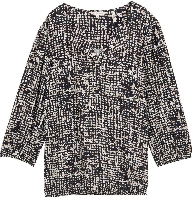 Blouse - Gevoerd - Viscose - All-over Patroon - Driekwart Mouw