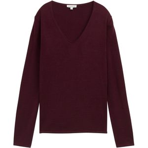 TOM TAILOR T-shirt met lange mouwen voor dames, 16427, bordeauxrood, XL