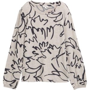 TOM TAILOR - Shirt - Grijs - Lange Mouw - Bloemenprint