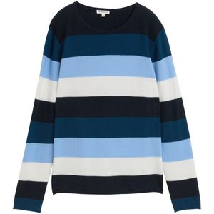 Tom Tailor - Gebreide Gestructureerde Gestreepte Trui