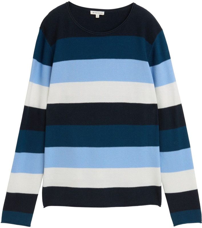 Tom Tailor - Gebreide Gestructureerde Gestreepte Trui