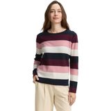 Tom Tailor - Gebreide Gestructureerde Gestreepte Trui