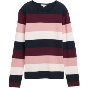 Tom Tailor - Gebreide Gestructureerde Gestreepte Trui