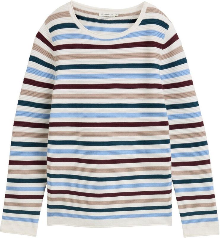 Tom Tailor - Regular Fit - Damespullover - Puur Katoen - All-over Motief