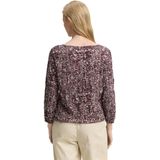 TOM TAILOR - Blouse - Rosa/Wijnrood/Wit - Wijde Blouse - Lange Mouw