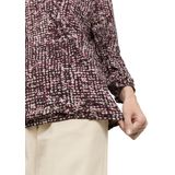 TOM TAILOR - Blouse - Rosa/Wijnrood/Wit - Wijde Blouse - Lange Mouw