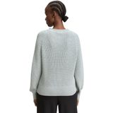 Tom Tailor Denim - Gebreide Trui - Silver Cloud Blue Melange - Met Breistructuur