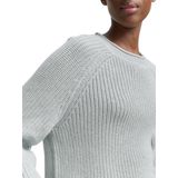 Tom Tailor Denim - Gebreide Trui - Silver Cloud Blue Melange - Met Breistructuur