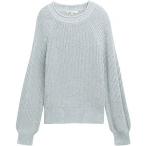 Tom Tailor Denim - Gebreide Trui - Silver Cloud Blue Melange - Met Breistructuur