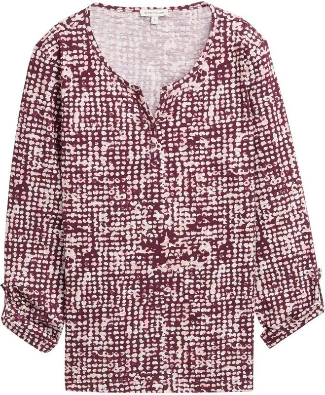 TOM TAILOR - Shirt - Lichtbeige - Dierenprint - Lange Mouwen