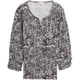 TOM TAILOR - Shirt - Beige - Henley Hals - Lange Mouw - Losse Pasvorm