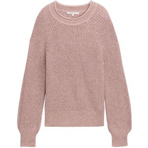 Tom Tailor Denim - Gebreide Trui - Antique Rose Melange - Met Breistructuur