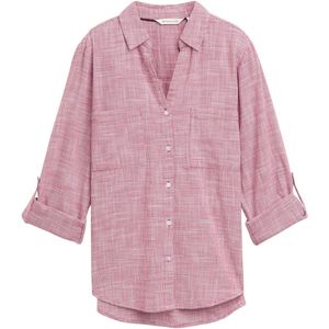 TOM TAILOR - Damesblouse - Donkerroze - 38999 - Katoen