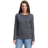 TOM TAILOR - Shirt - Navy/Wit - Lange Mouw - Normale Pasvorm