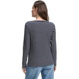 TOM TAILOR - Shirt - Navy/Wit - Lange Mouw - Normale Pasvorm