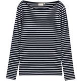 TOM TAILOR - Shirt - Navy/Wit - Lange Mouw - Normale Pasvorm