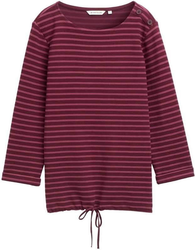 Tom Tailor - Damesshirt - Gestreept - Katoenmix - Relaxed Fit