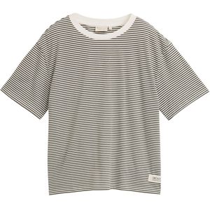 TOM TAILOR DENIM - Shirt - Donkergroen/Wit - Ronde Hals - Gestreept