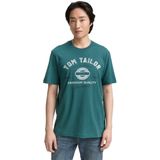 TOM TAILOR - Jasper Green - T-shirt - Katoen - Met Logo-print