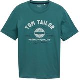 Tom Tailor - T-shirt - Jasper green - Met Grote Logo-frontprint