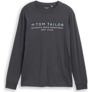 TOM TAILOR - Shirt - Grijs - Lange Mouw