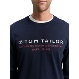 TOM TAILOR - Shirt - Donkerblauw/Rood/Wit - Lange Mouw