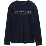 TOM TAILOR - Shirt - Donkerblauw/Rood/Wit - Lange Mouw