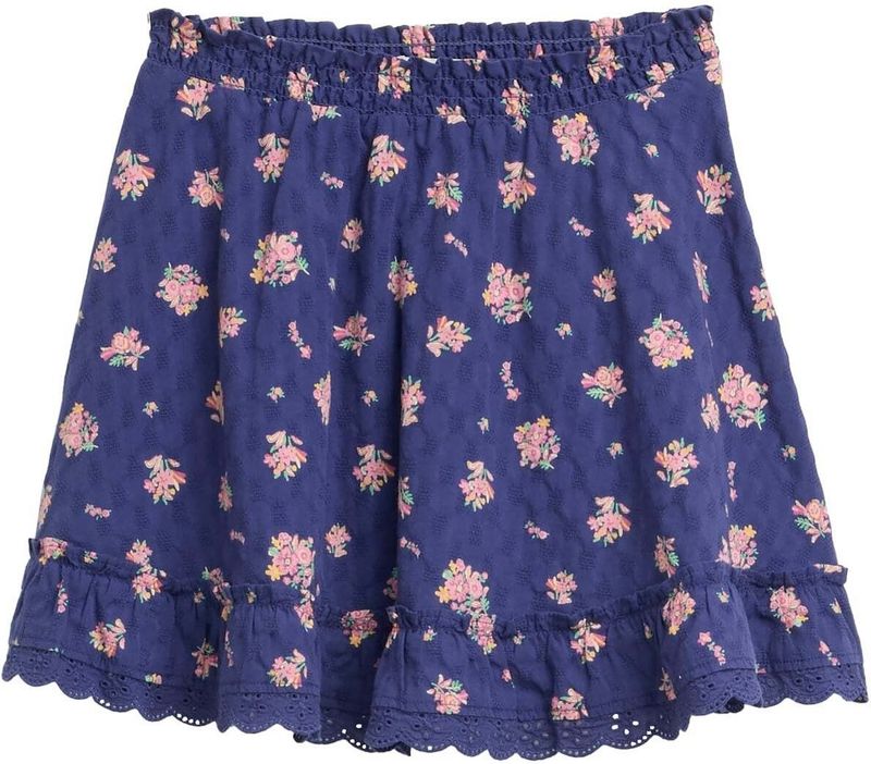 TOM TAILOR - A-lijn Rok - Donkerblauw - Bloemenprint - Katoen