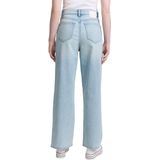 Jeans - Clean Bleached Blue Denim - Hoog Taillehoogte - Riemlussen - Steekzakken
