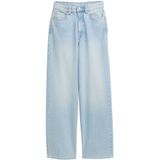 Jeans - Clean Bleached Blue Denim - Hoog Taillehoogte - Riemlussen - Steekzakken
