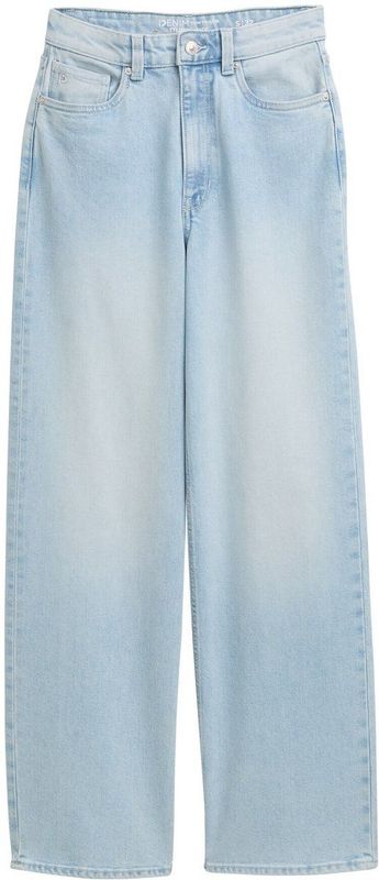 Jeans - Clean Bleached Blue Denim - Hoog Taillehoogte - Riemlussen - Steekzakken