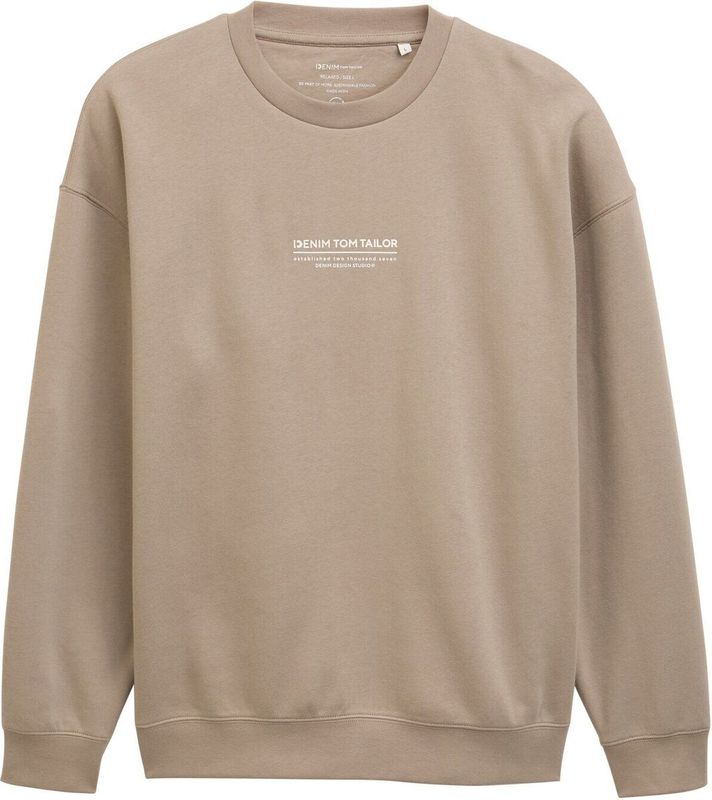 TOM TAILOR DENIM - Sweatshirt - Greige/Wit