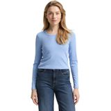 TOM TAILOR - Shirt - Lichtblauw - Lange Mouw - Slanke Pasvorm