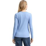 TOM TAILOR - Shirt - Lichtblauw - Lange Mouw - Slanke Pasvorm