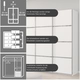rauch Kleiderschrank Schwebetürenschrank OTTO´s Choice Garderobe Schrank TOP ANGEBOT Avola (in 3 verschiedenen Ausstattungen BASIC/CLASSIC/PREMIUM inkl. Spiegel) mit eleganten Zierleisten in Chrom, Schwarz oder Weiß MADE IN GERMANY
