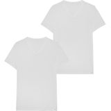 HOM - Shirt - Wit - 2 Pack - Kwartmouw - V-hals