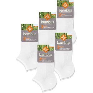 Nur Die - Bambus Sneaker - Enkelsokken - Wit - 5 Pack