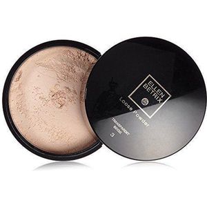 Ellen Betrix Losse poeder, transparant beige 3, transparant fixing-poeder voor een matte afwerking, met praktische poederkwasten en slimme doserer, 1 x 59 g