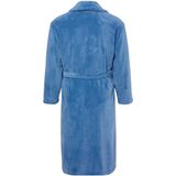 JP 1880 - Heren - JP1880 badjas thuispak microvezel strikceintuur tot 8XL - Denim blauw - Maat 3XL