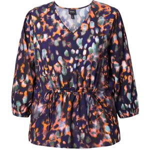 Ulla Popken - Blouse - Gemengde Kleuren - Normale Pasvorm - Lange Mouw