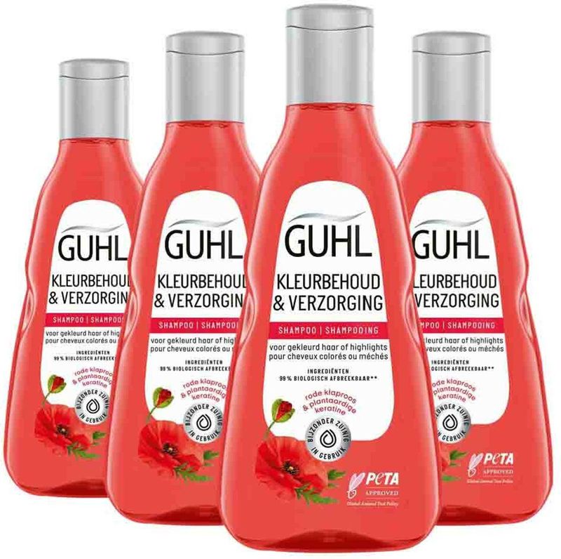 4x Guhl Shampoo kleurbehoud & verzorging 250ML