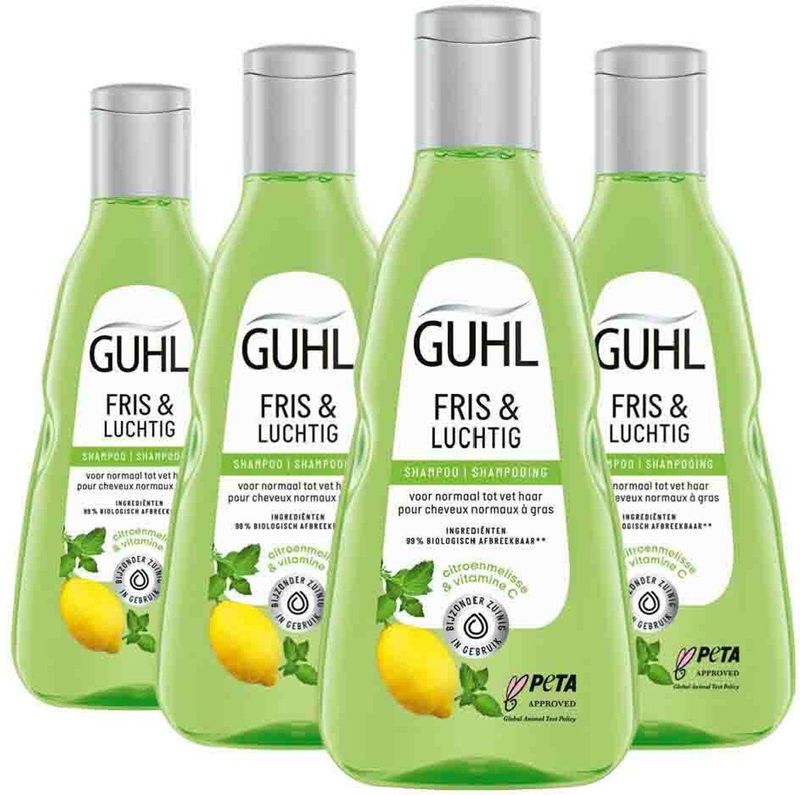 4x Guhl Shampoo Fris & Luchtig 250 ml